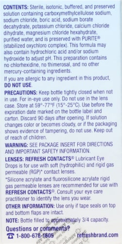 Refresh Contacts Lens Comfort Eye Drops Perspective: back