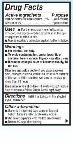 Refresh Optive Lubricant Eye Drops Perspective: back