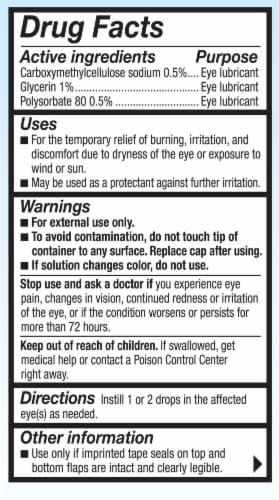 Refresh Optive® Advanced Triple-Action Relief Lubricant Eye Drops Perspective: back