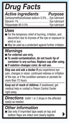 Refresh Optive® Advanced Triple-Action Relief Lubricant Eye Drops Perspective: back