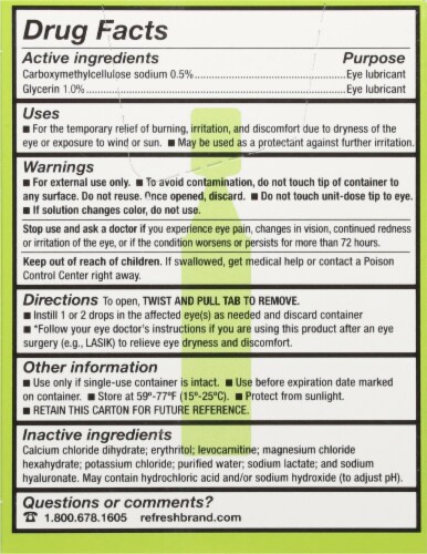 Refresh® Relieva PF Lubricant Eye Drop Vials Perspective: back