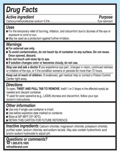Refresh Plus Moisturizing Relief Lubricant Eye Drops Perspective: back