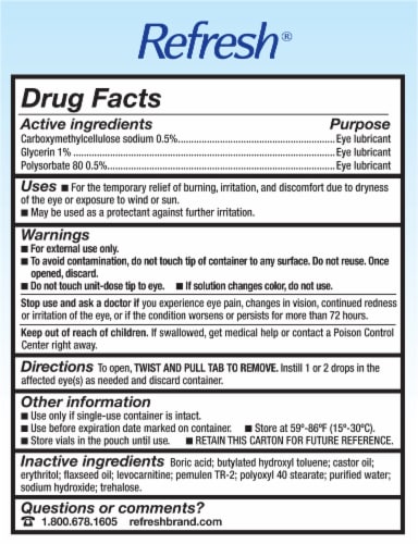 Refresh Optive Mega-3® Lubricant Eye Drops Perspective: back
