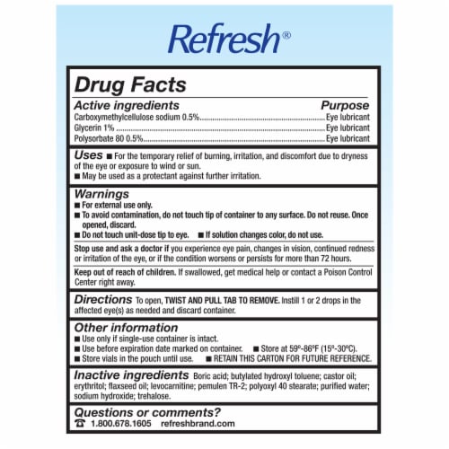 Refresh Optive Mega-3® Lubricant Eye Drops Perspective: back