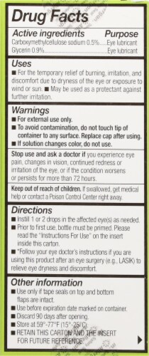 Refresh Relieva Preservative Free Lubricant Eye Drops Perspective: back