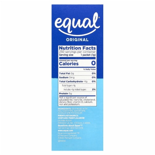 Equal® Zero Calorie Sweetener Packets Perspective: back