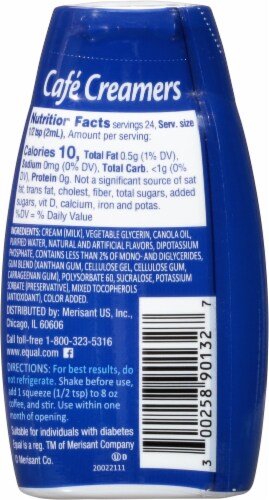 Equal® Cafe Creamers French Vanilla Concentrated Coffee Creamer Perspective: back