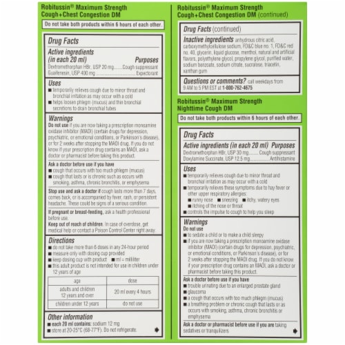 Robitussin® Maximum Strength Cough & Chest Congestion Day & Night Adult Cold Medicine Perspective: back