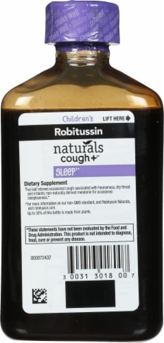 Robitussin Childrens Natural Cough and Sleep Cough Syrup Perspective: back