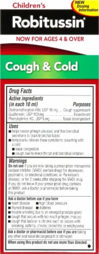 Robitussin® Children's Cough & Cold Grape Flavored Medicine Perspective: back