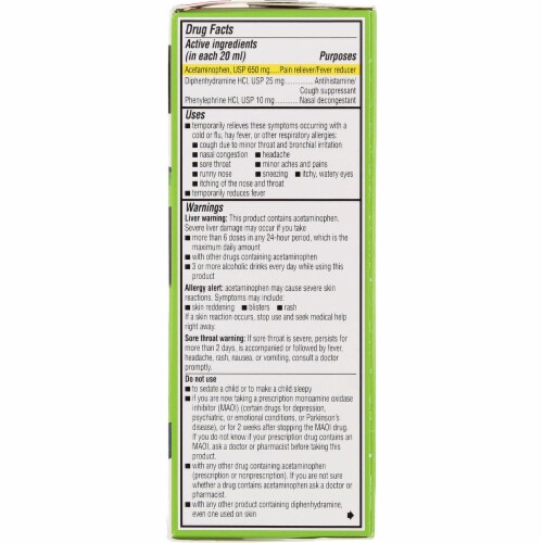 Robitussin Severe Nighttime Cough Cold + Flu Liquid Maximum Strength Medicine Perspective: back