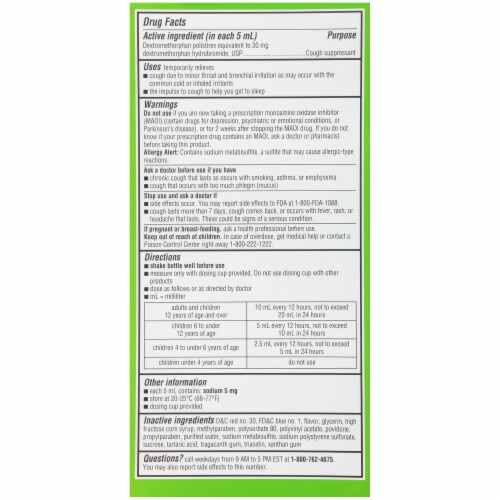 Robitussin® Extended Release Grape Flavored 12-Hour Cough Relief Cough Suppressant Liquid Perspective: back