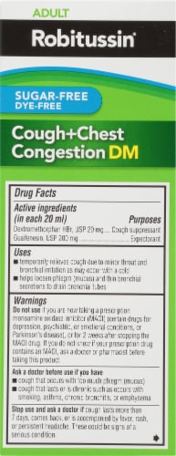 Robitussin® Sugar Free Dye Free Cough & Chest Congestion DM Relief Perspective: back
