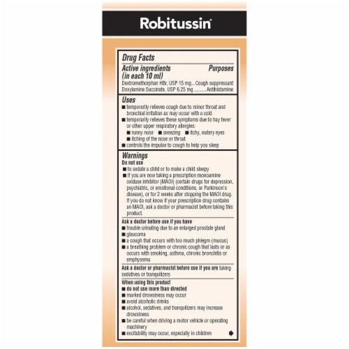 Robitussin® Children's Honey Nighttime Cough Medicine Perspective: back