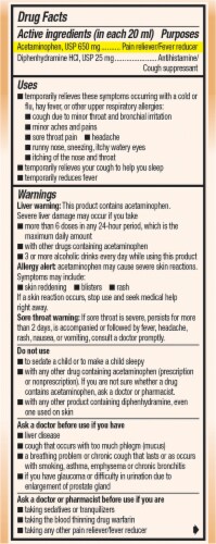 Robitussin® Adult Honey Severe Cough Flu + Sore Throat Maximum Strength Night Medicine Perspective: back