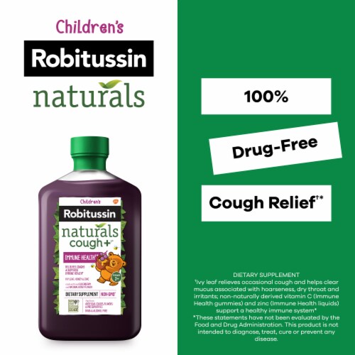 Robitussin Naturals Honey Ivy Leaf & Zinc Children's Cough Relief Syrup Perspective: back