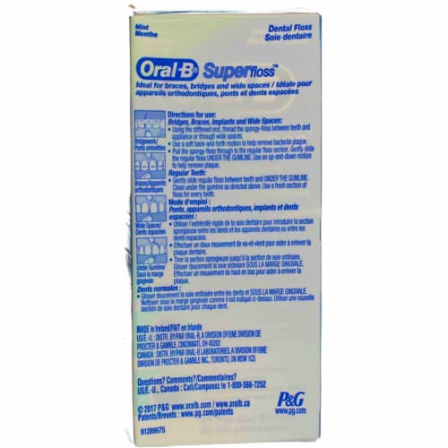 Oral-B® Superfloss™ Mint Dental Floss Perspective: back