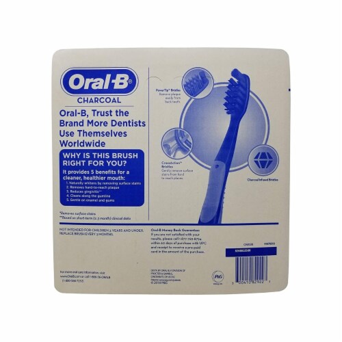 Oral-B Charcoal Toothbrush, Soft (Pack of 6) Perspective: back