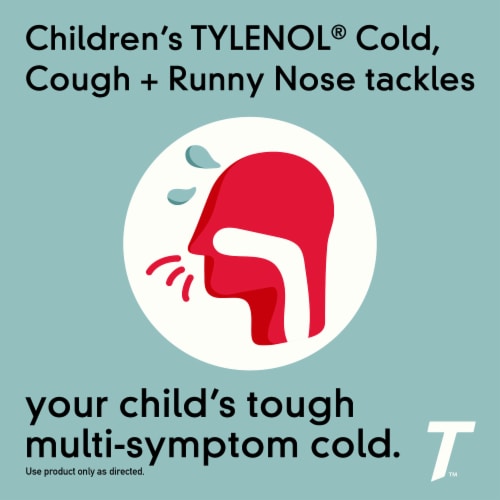 Children's Tylenol Cold + Cough + Runny Nose Grape Flavor Oral Suspension Perspective: back