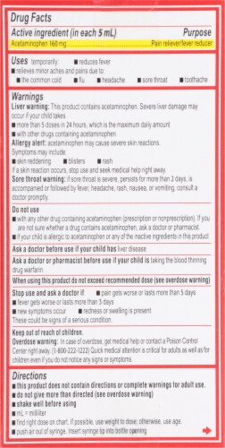 Tylenol Simple Measure 160mg Cherry Pain + Fever Infant  Acetaminophen Perspective: back