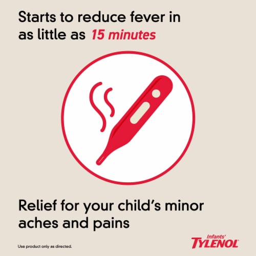 Infants' Tylenol Acetaminophen Medicine Dye-Free Cherry Liquid Oral Suspension Perspective: back