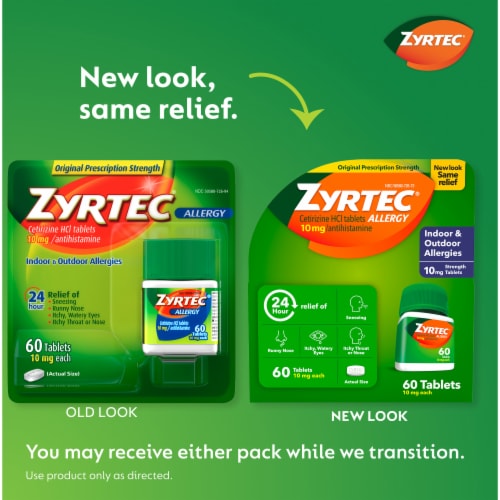 Zyrtec 24 Hour Allergy Relief Tablets Cetirizine HCl Perspective: back