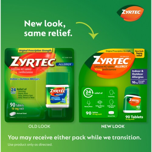 Zyrtec 24 Hour Allergy Relief Tablets Cetirizine HCl Perspective: back
