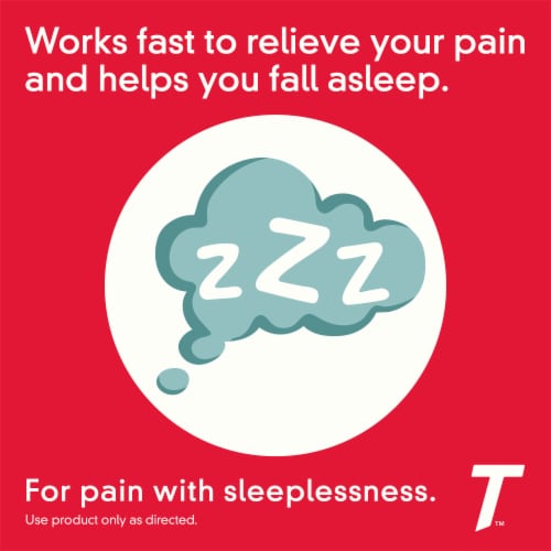 Tylenol PM Extra Strength Pain Reliever & Sleep Aid Caplets Perspective: back