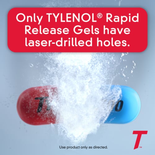 Tylenol Extra Strength 500 Mg Acetaminophen Rapid Release Gels Perspective: back