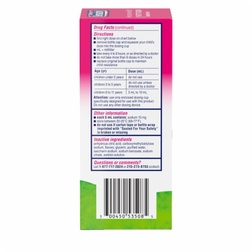 Benadryl® Childrens Bubble Gum Allergy Liquid Perspective: back
