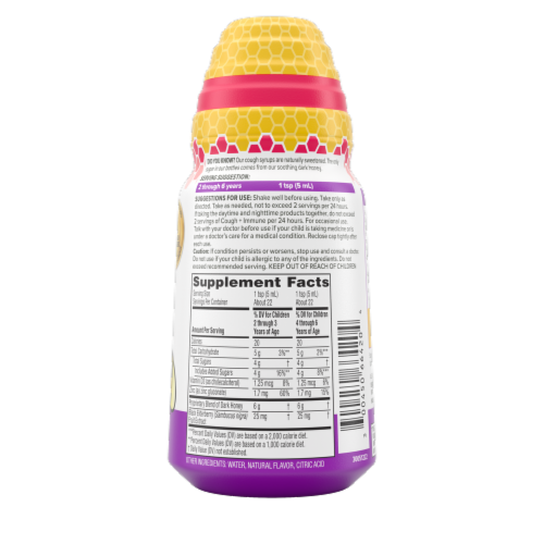 Zarbee’s Children’s Daytime Berry Cough Syrup + Immune Supplement Perspective: back
