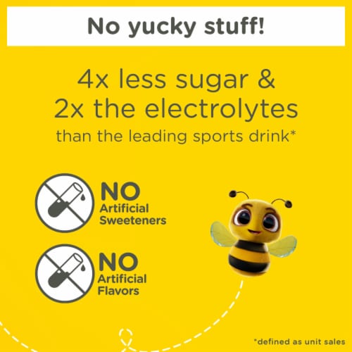 Zarbee's Triple Action Hydration Electrolyte Drink for Kids Dye-Free Lemon Lime Flavor Perspective: back
