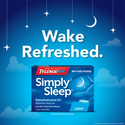 Simply Sleep Non-Habit Forming Nighttime Sleep Aid Caplets Perspective: back