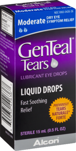 GenTeal Tears Moderate Lubricant Eye Drops Fast Soothing Relief Perspective: back