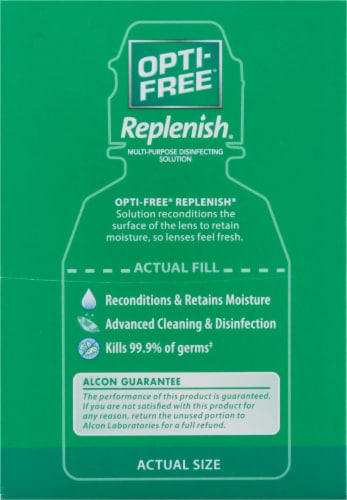Alcon Opti-Free Replenish Enhanced Comfort Multi Purpose Disinfecting Solutions Perspective: back