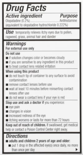 Pataday® Once Daily Eye Allergy Itch Relief Eye Drops Perspective: back