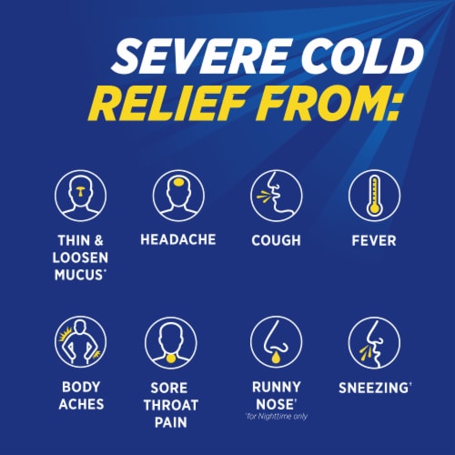 Theraflu Nighttime Severe Cold Relief Honey Lemon Flavor Powder Perspective: back