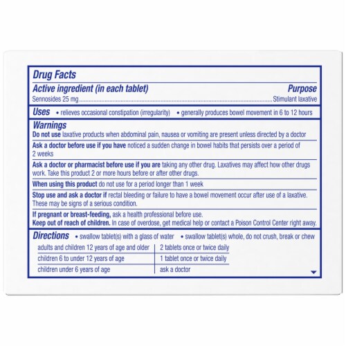 Ex-Lax Maximum Strength Stimulant Laxative Pills 25mg Perspective: back