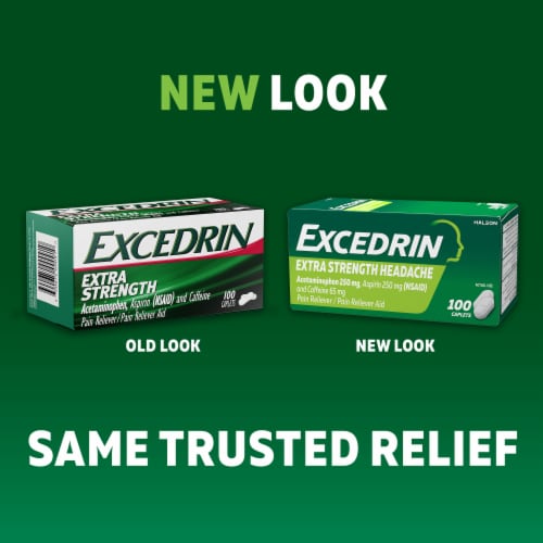 Excedrin Extra Strength Headache Relief Caplets Perspective: back