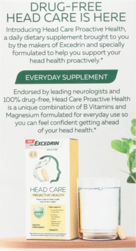 Excedrin Head Care Proactive Health Tablets Perspective: back