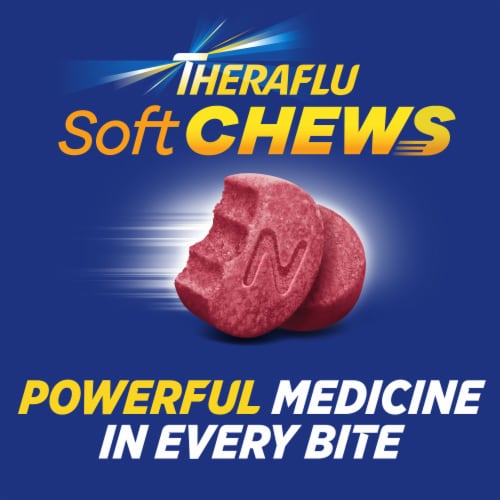 Theraflu Soft Chews, Nighttime Severe Cold Relief, Adult Formula, 20 Chewable Tablets Perspective: back
