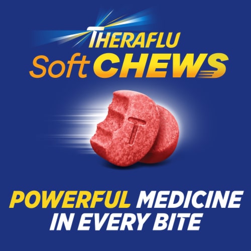 Theraflu Soft Chews, Daytime Severe Cold Relief, Adult Formula, 20 Chewable Tablets Perspective: back