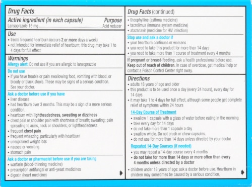 Prevacid 24 Hr Acid Reducer Delayed-Release Capsules Perspective: back
