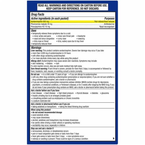 Theraflu Flu & Sore Throat Apple Cinnamon Powder Perspective: back