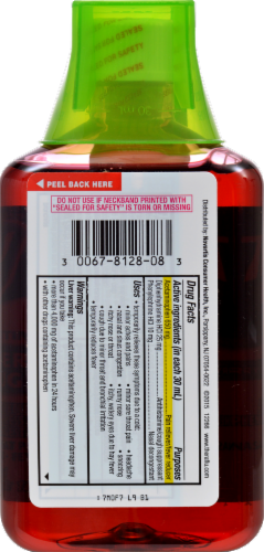 Theraflu ExpressMax Severe Cough & Cold Nighttime Berry Flavor Syrup Perspective: back