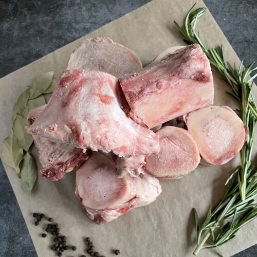 Greensbury Organic Grass-Fed & Finished Beef Bones (25lbs - 5, 5lb bags) Perspective: back