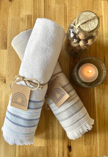 Agora of Smyrna - Premium Turkish Bath Towel, Cotton & Bamboo Blend Turkish Bath Towels Perspective: back
