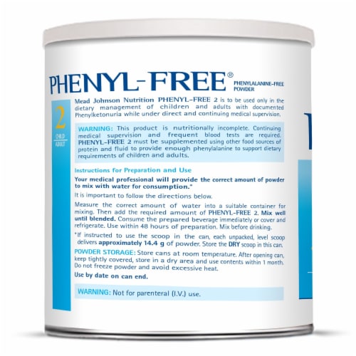 Mead Johnson Phenyl-Free Child & Adult Medical Food Powder Perspective: back