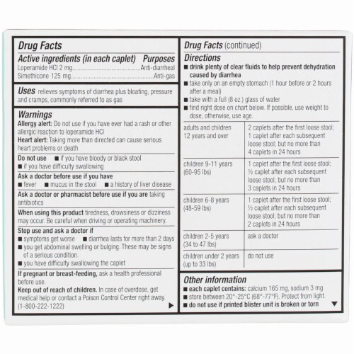 GoodSense Multi-Symptom Anti-Diarrheal/Anti-Gas Relief Caplets, 12 Ct Perspective: back