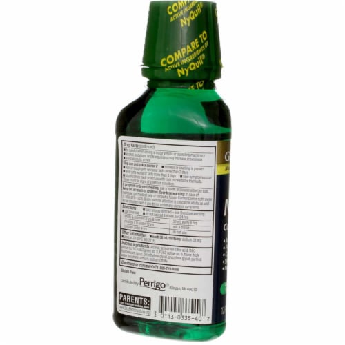 GoodSense Acetaminophen Nighttime Cold & Flu Relief Liquid, Original, 12 fl oz Perspective: back